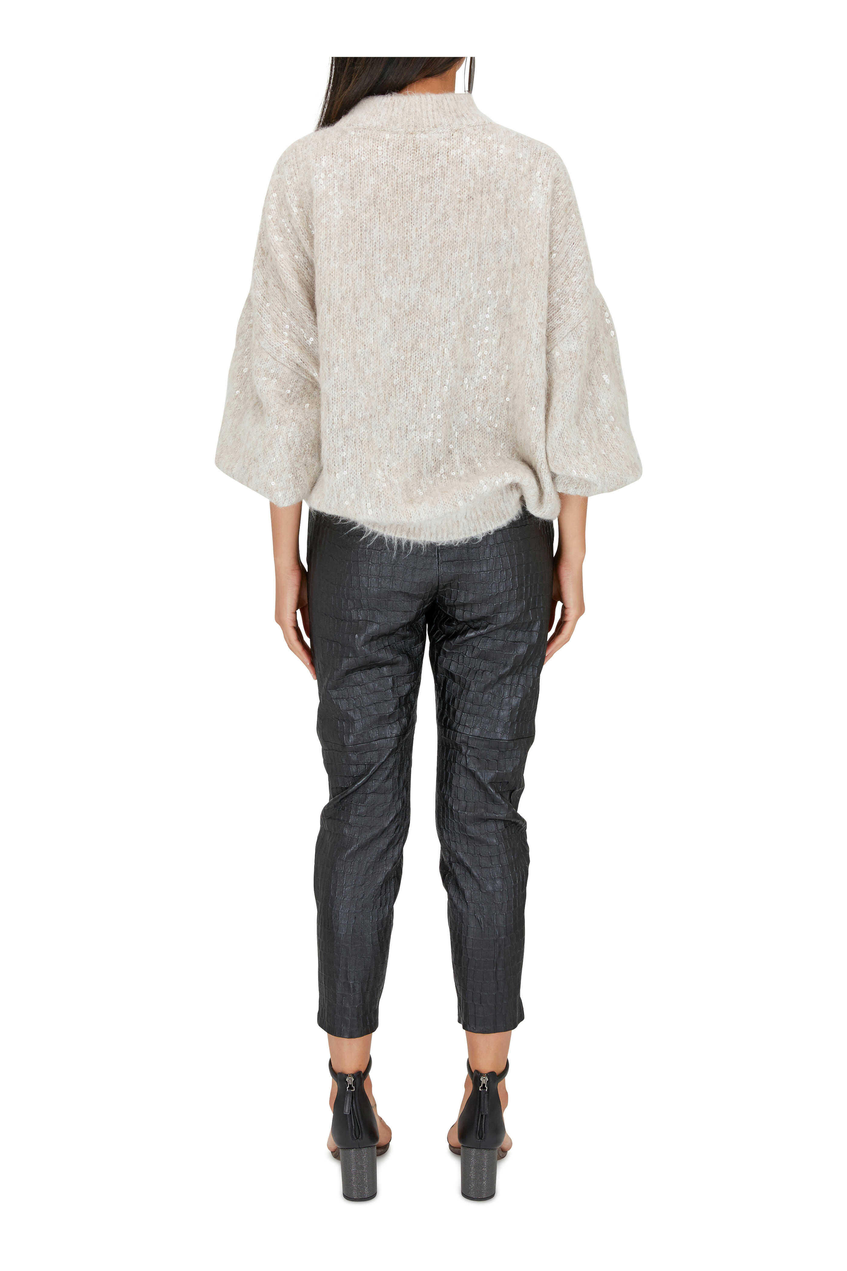 Brunello Cucinelli - Taupe Mohair & Alpaca Drop Shoulder Sweater