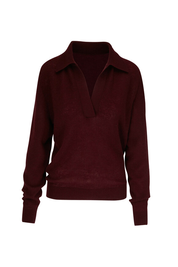 Khaite - Jo Merlot Collared Sweater 