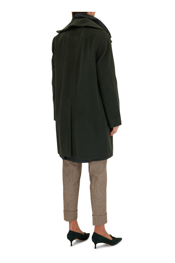 Akris - O'Neill Bottle Green Silk Coat