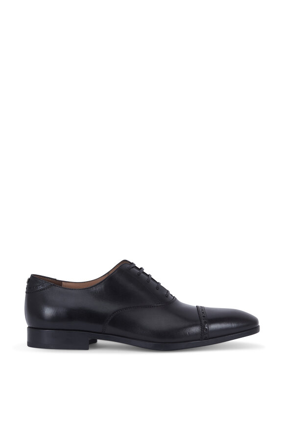 Ferragamo - Boston Black Leather Cap-Toe Oxford