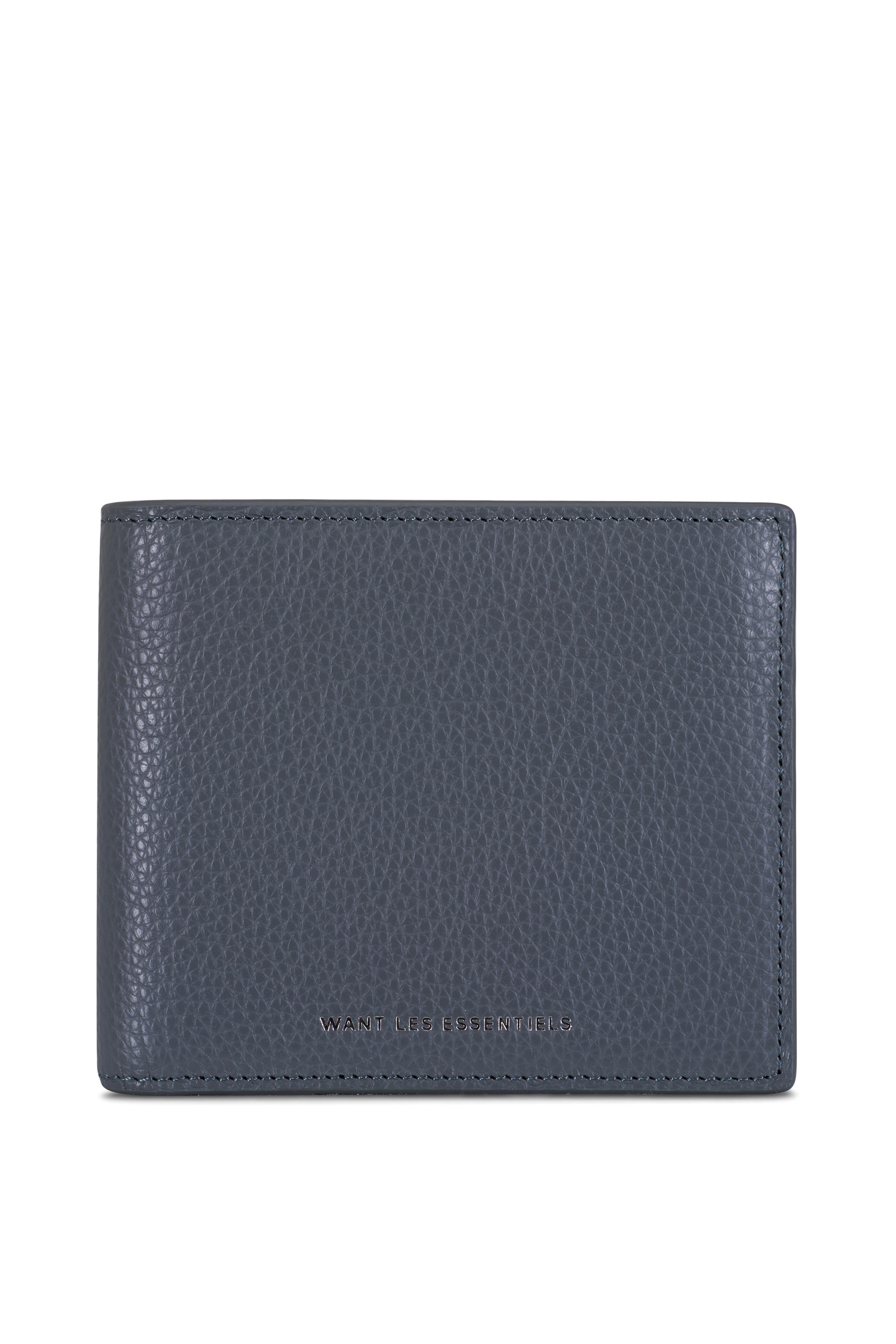 Want Les Essentiels - Benin Gray Pebbled Leather Wallet