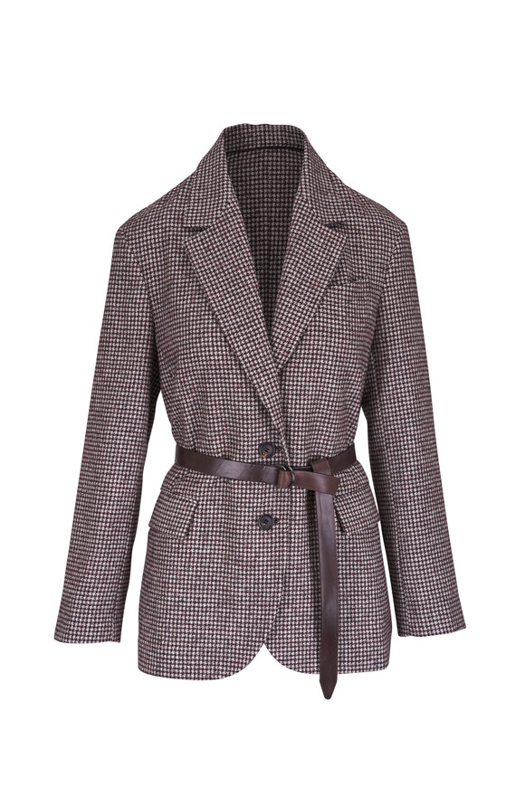 ジャケット BRUNELLO CUCINELLI Double-breasted Wales blazer BROWN Prince of Wales deconstructed blazer for Man in Brown
