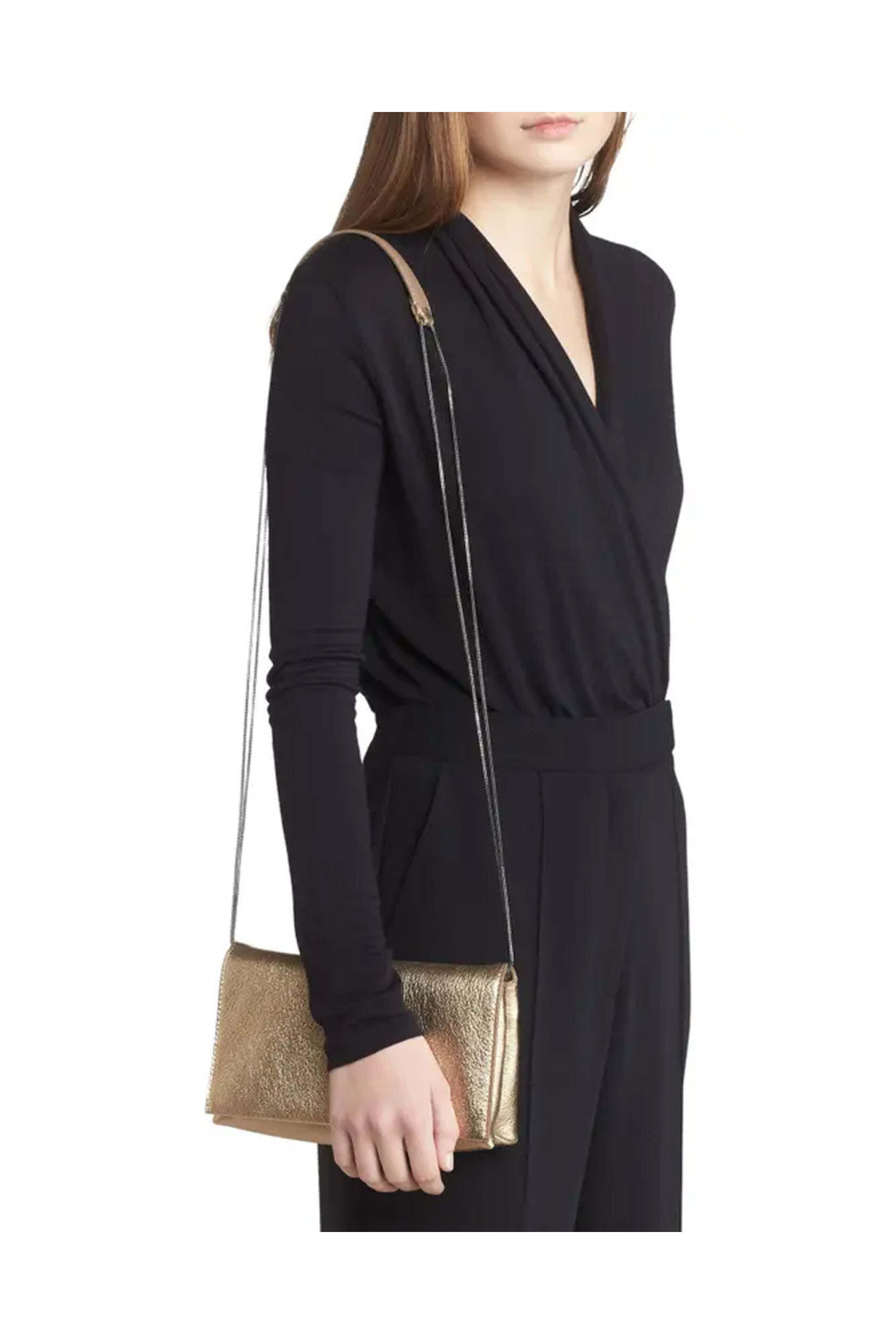 Brunello Cucinelli - Lamé Leather City Bag in Gold