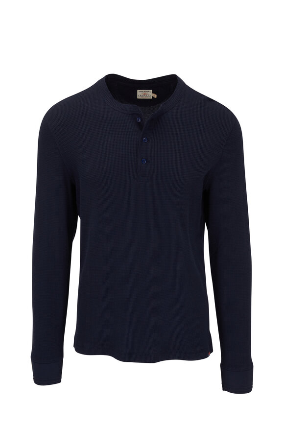 Faherty Brand - Legend™ Navy Waffle Knit Henley