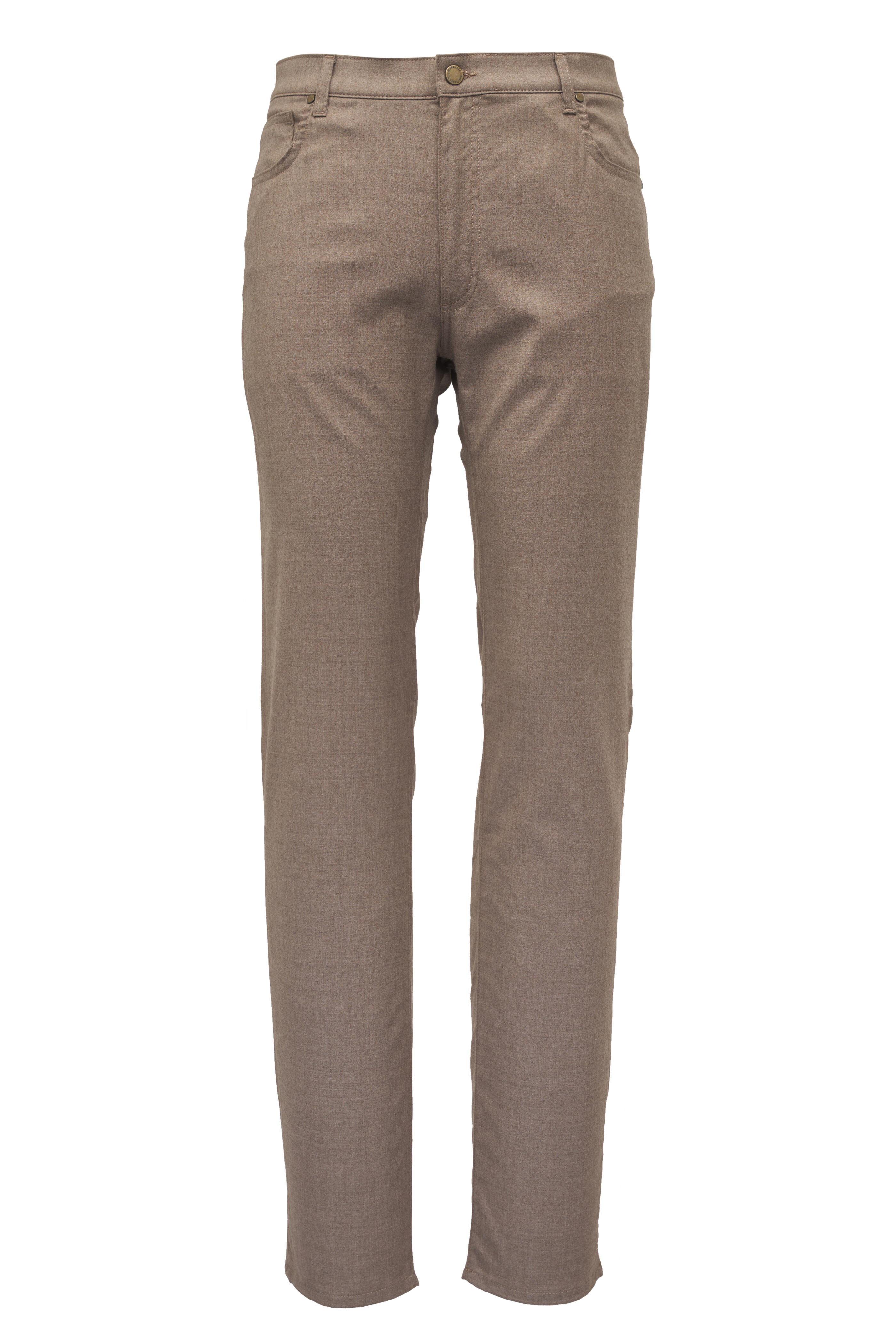 Maurizio Baldassari - Tan Flannel Wool Five Pocket Pant