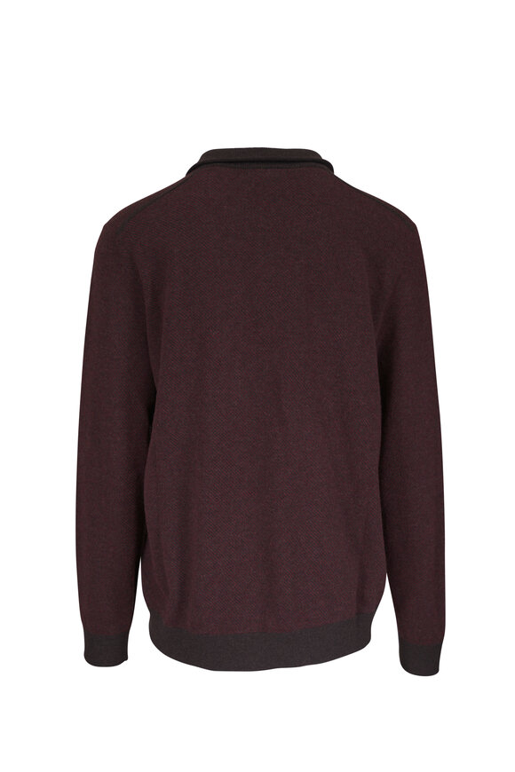 Loro Piana Roadster Revamp Plum Juice Cashmere Quarter Zip - view 2