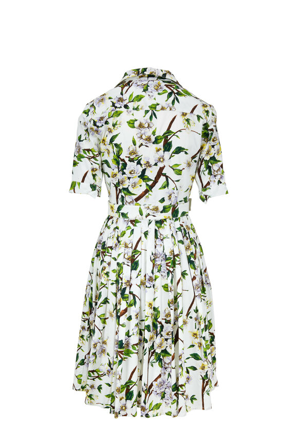 Samantha Sung - Audrey2 Ivory Wood Rose Print Belted Dress