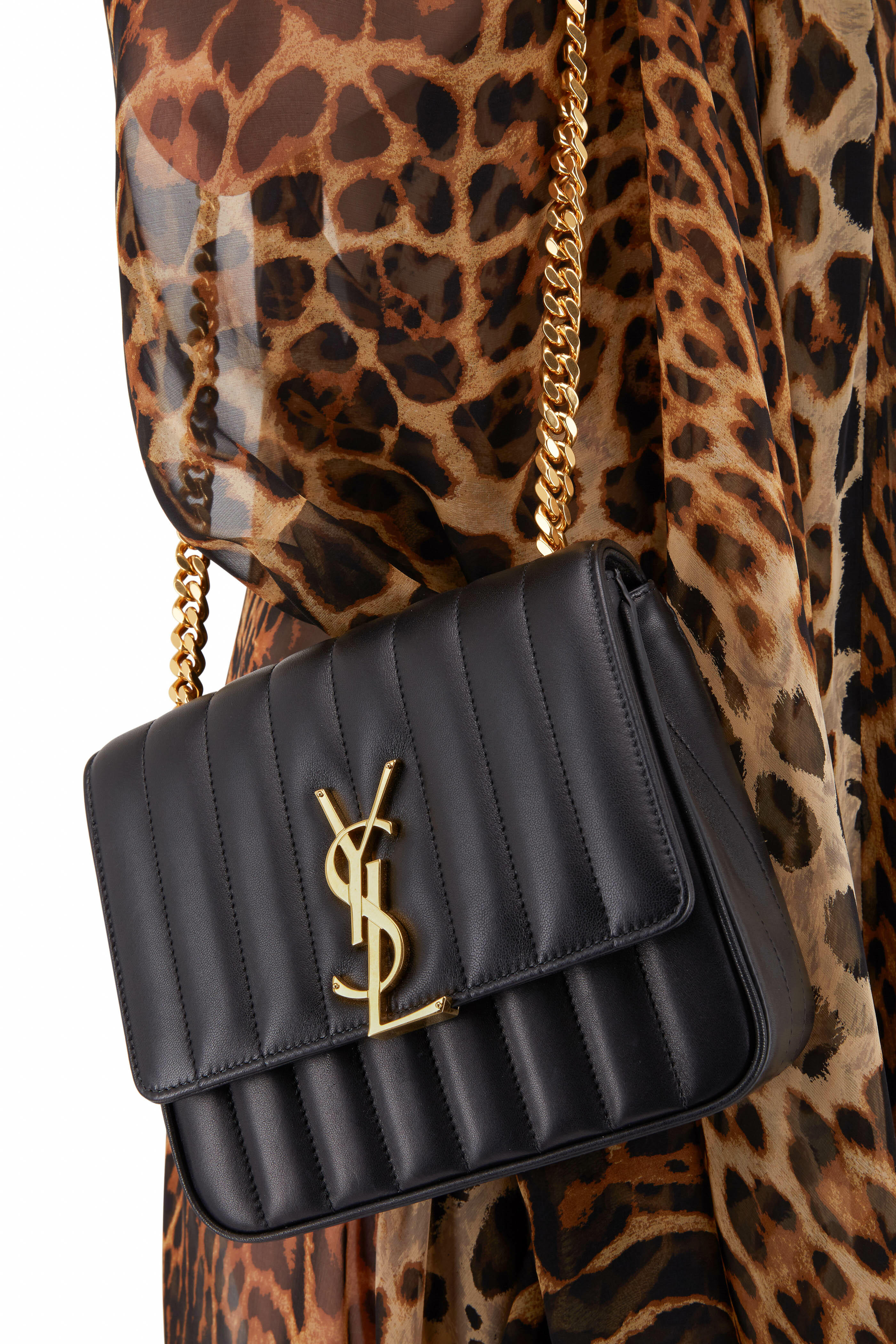 Saint Laurent Vicky Black Quilted Leather Medium Crossbody