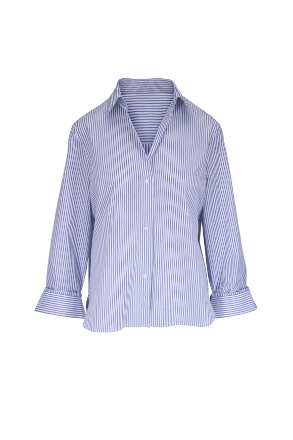 TWP Next Morning White & Blue Stripe Shirt