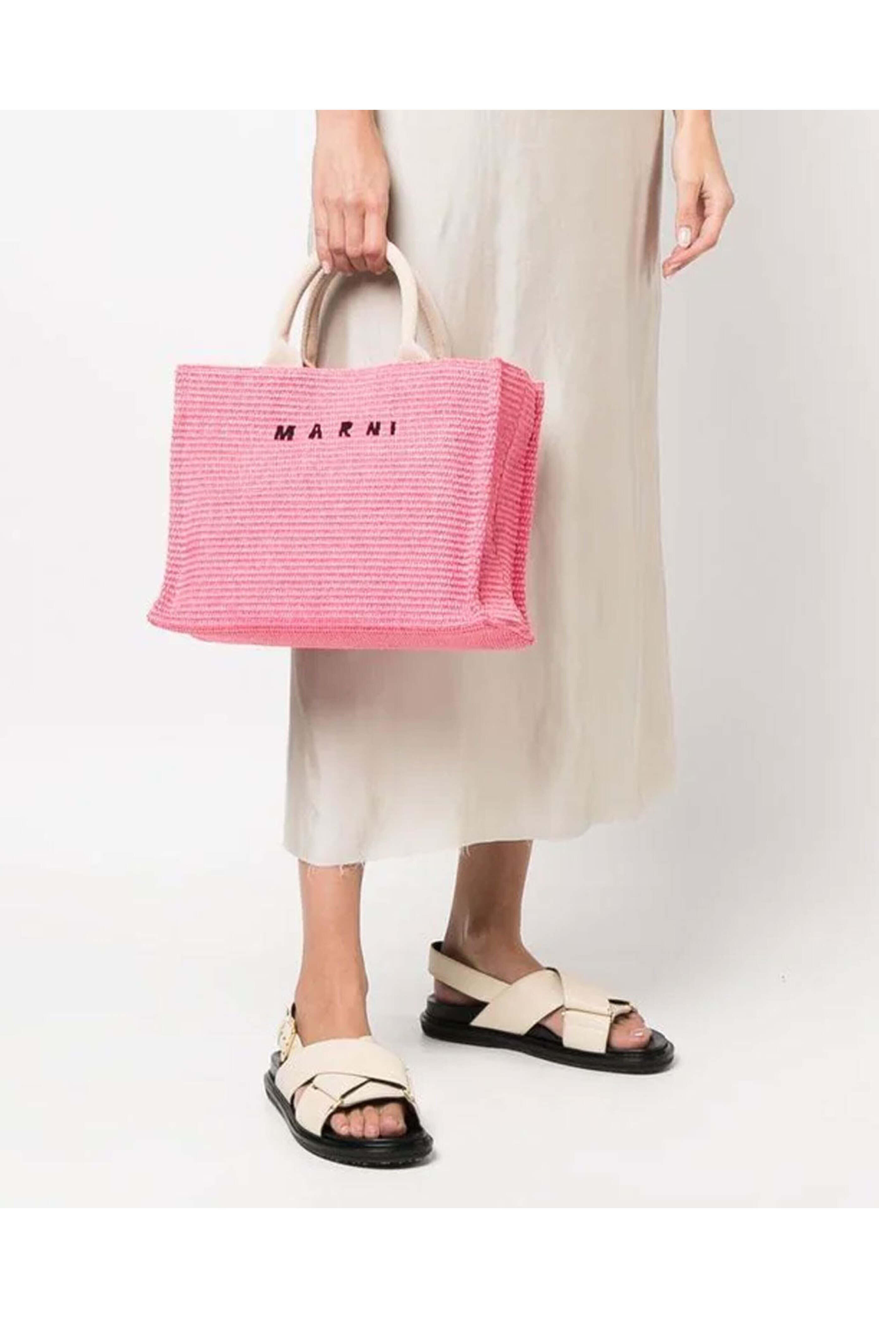 Marni - Embroidered Logo Tote in Pink