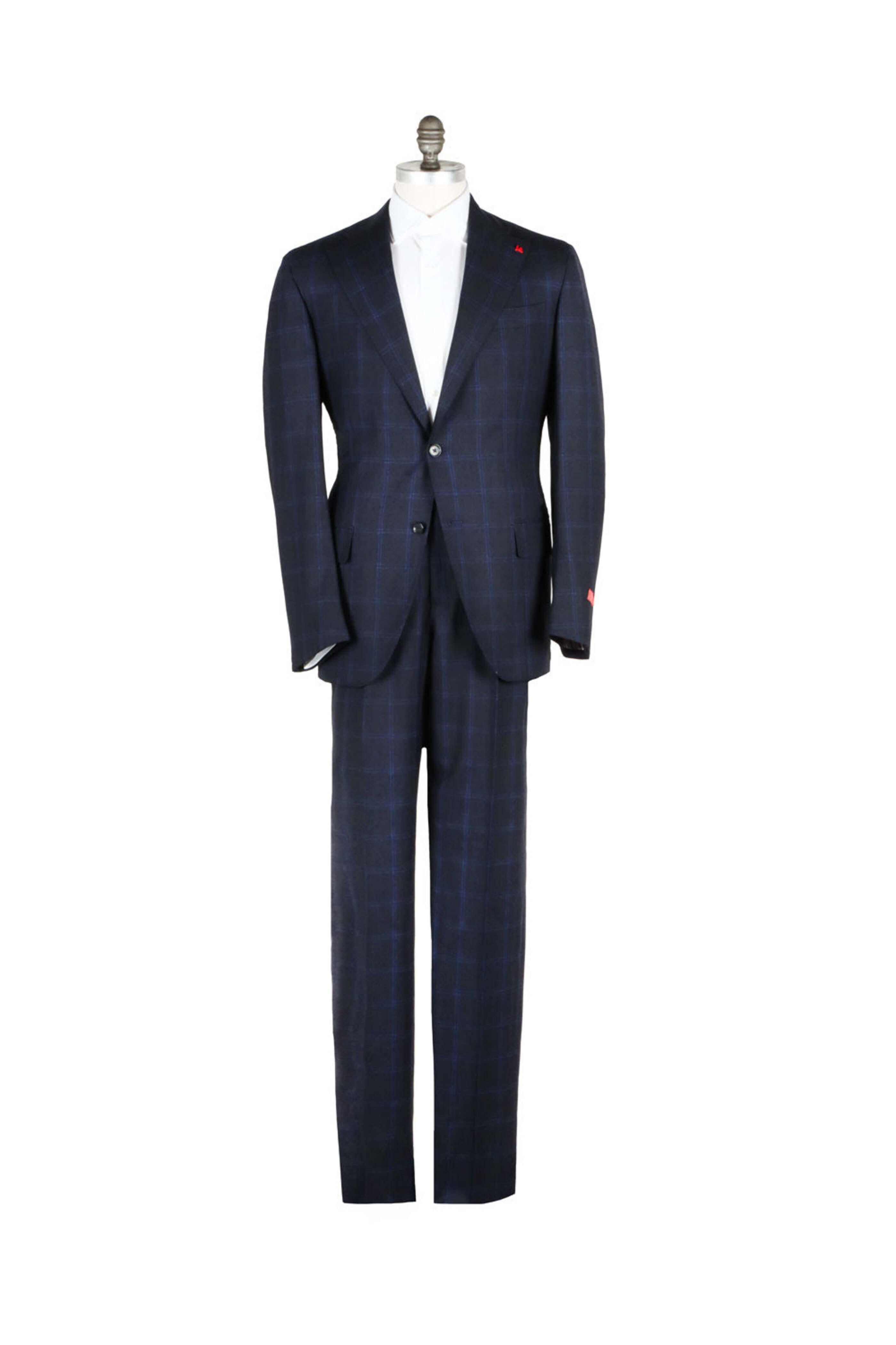 Isaia - Navy Marechiaro Check Wool Suit