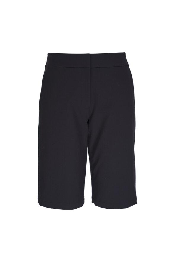 Totême - Black Press-Creased Drawstring Shorts | Mitchell Stores