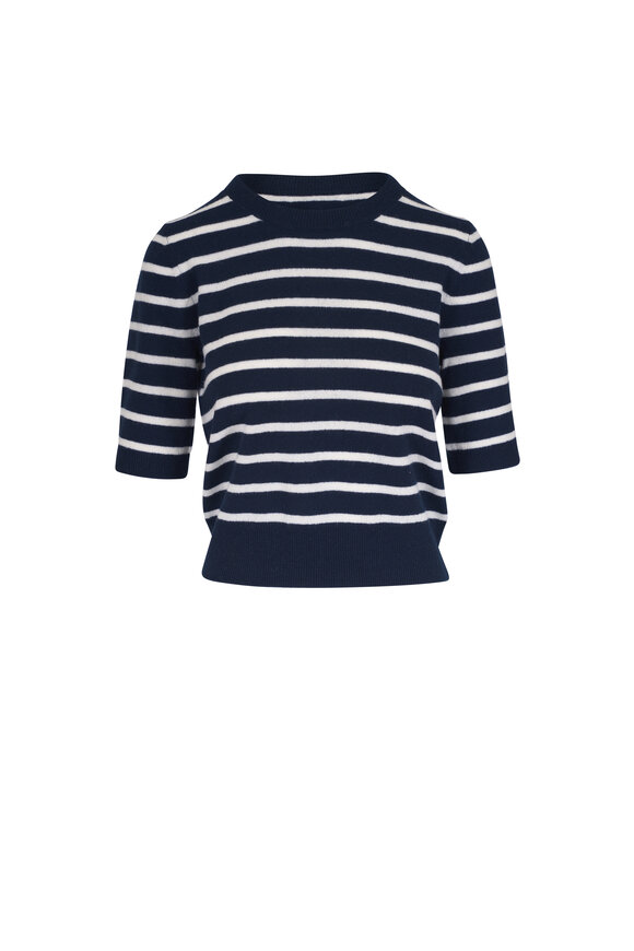 Veronica Beard Shana Navy & White Stripe Cashmere Sweater