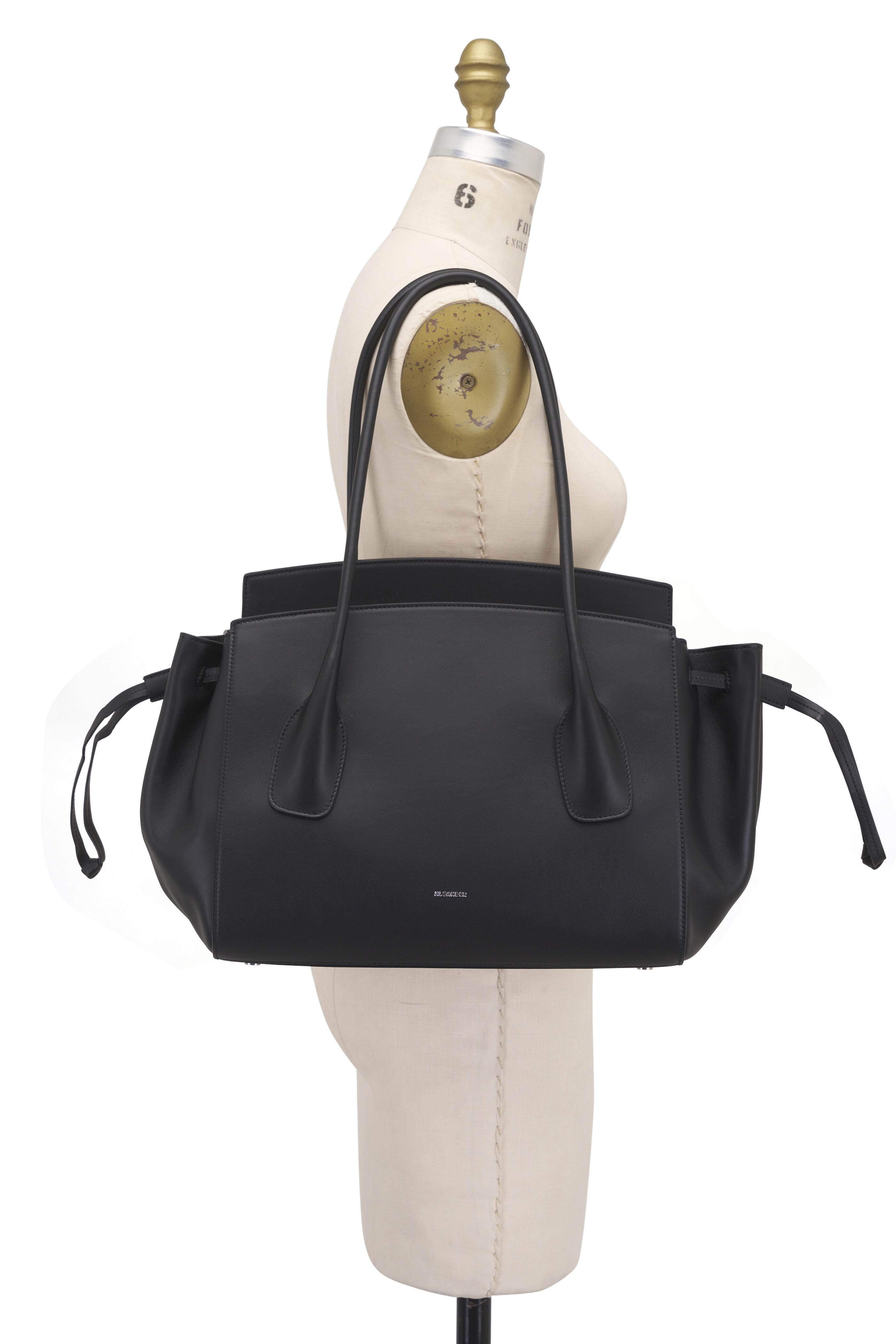 【関税&送料込み】Jil Sander Small 'Voyage' Black Leather Jil Sander - Small Voyage Black Leather Handbag | Mitchell
