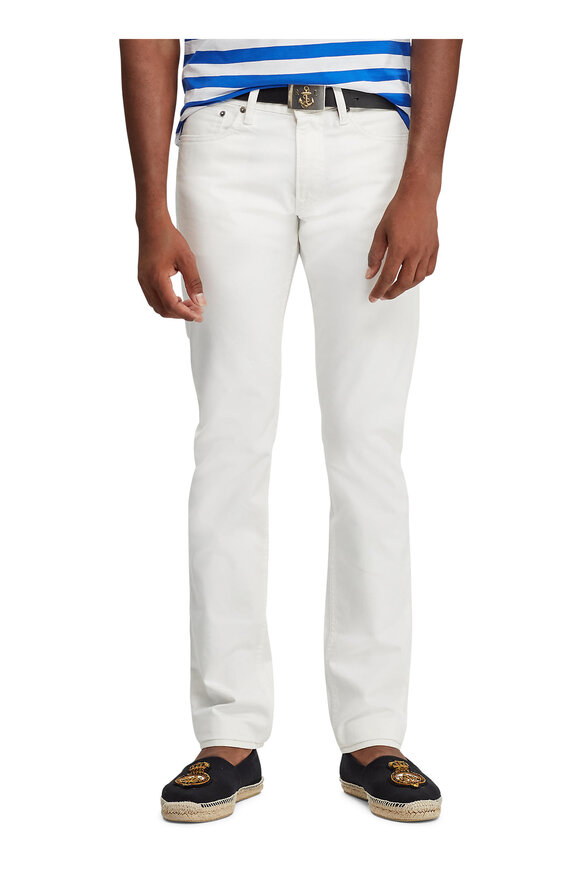 Ralph Lauren Purple Label - Deckwash White Five Pocket Slim Jeans 