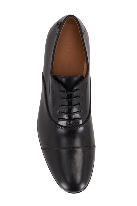 Ferragamo - Gillo Black Leather Lace Up Dress Shoe