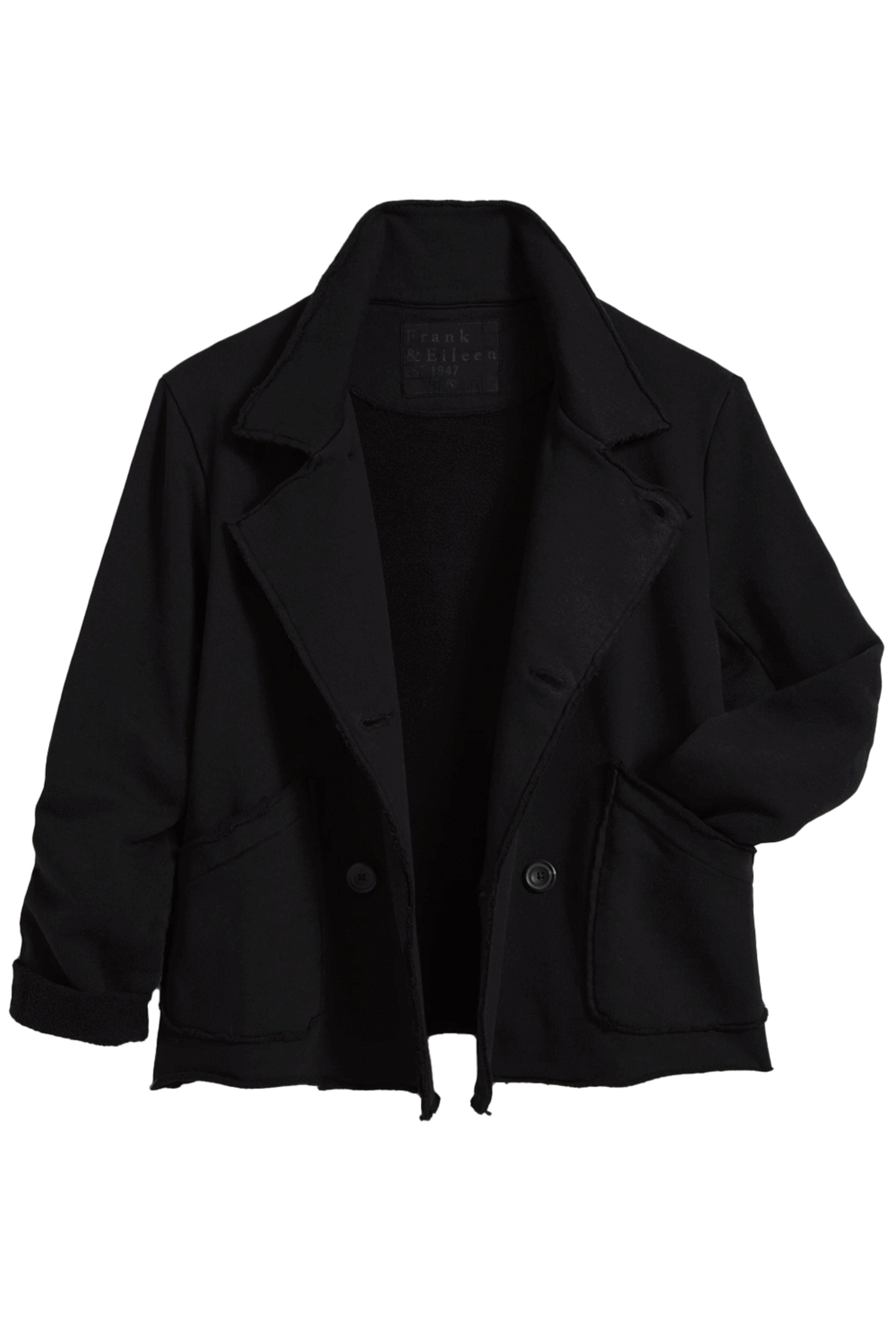 Frank & Eileen - Black Mini Belfast Crop Peacoat