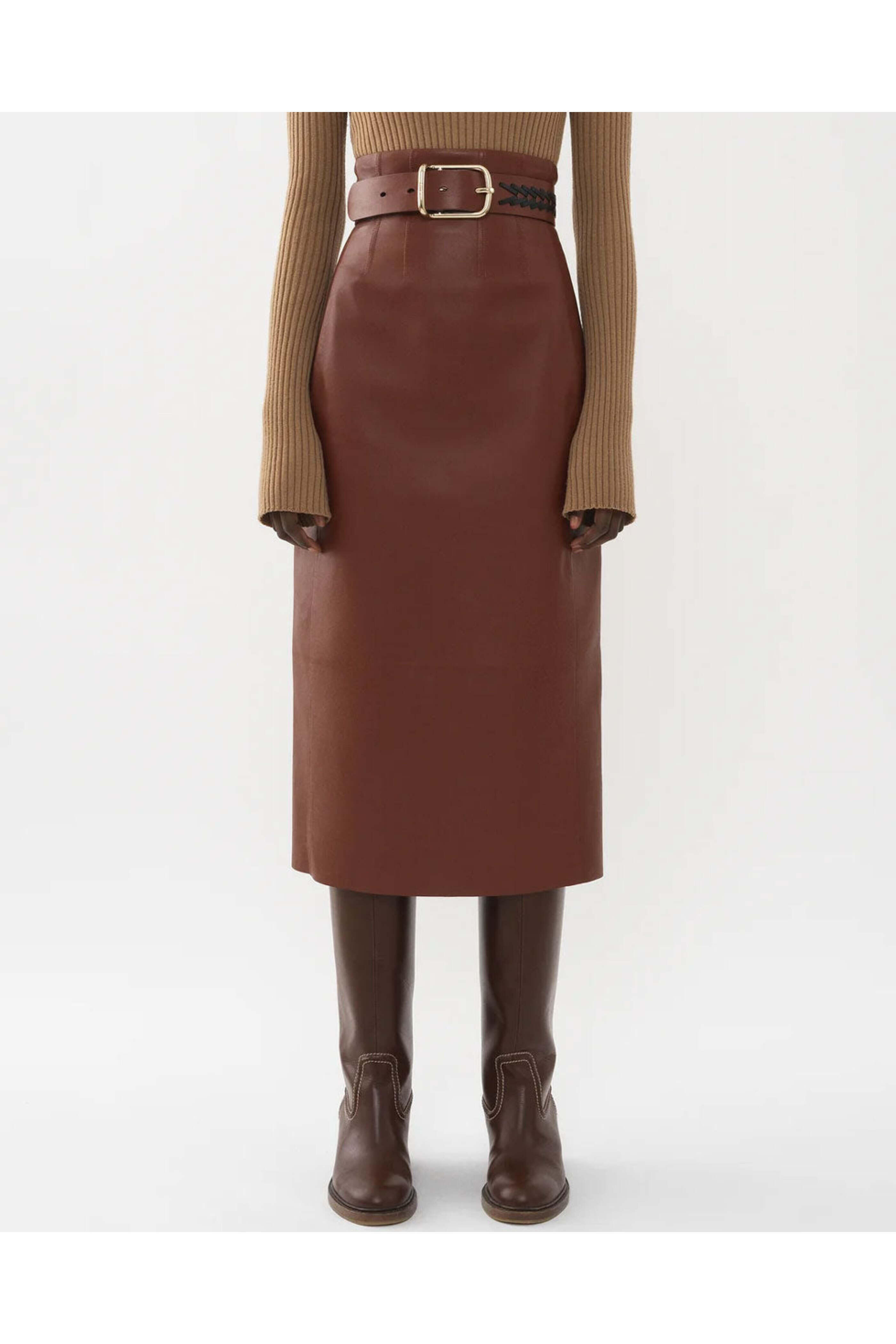 CHLOE A LINE SKIRT ブラウン　Sサイズ Ameri（アメリ）の「CHLOE A LINE SKIRT（スカート）」 - WEAR