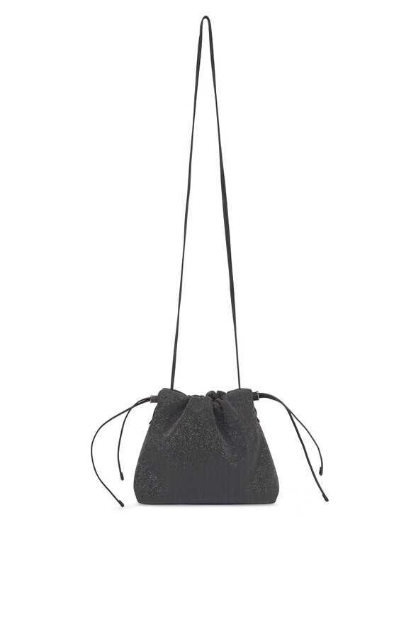 Brunello Cucinelli Ultrablack Monili Drawstring Shoulder Bag - view 3