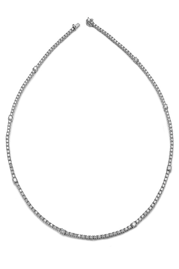 Nam Cho - Classic 18K White Gold Diamond Riviera Necklace