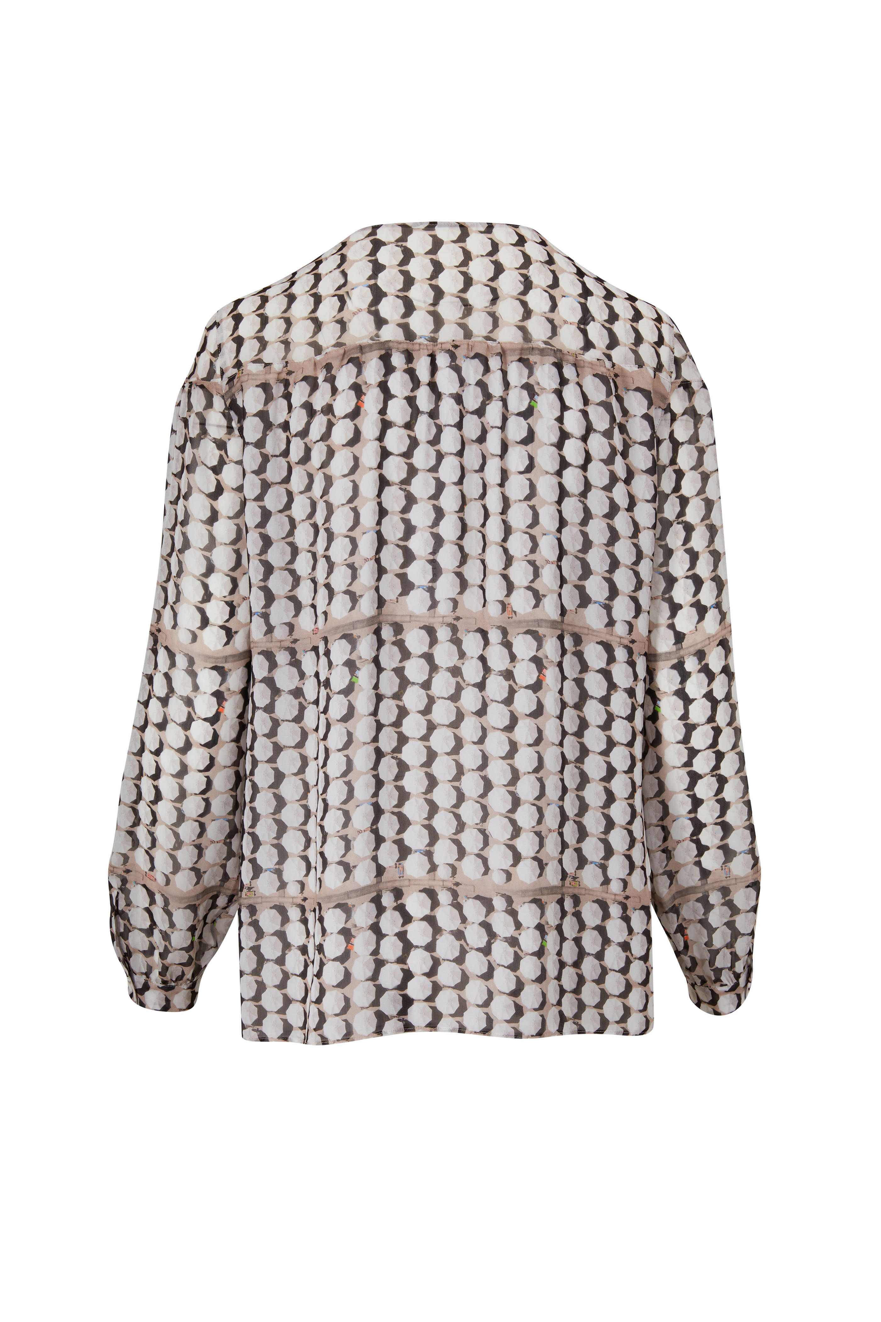 Akris Punto - White Parasol Print Blouse