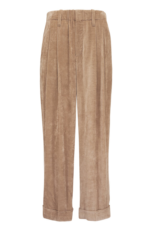 Brunello Cucinelli Cappuccino Corduroy Baggy Pant - view 1