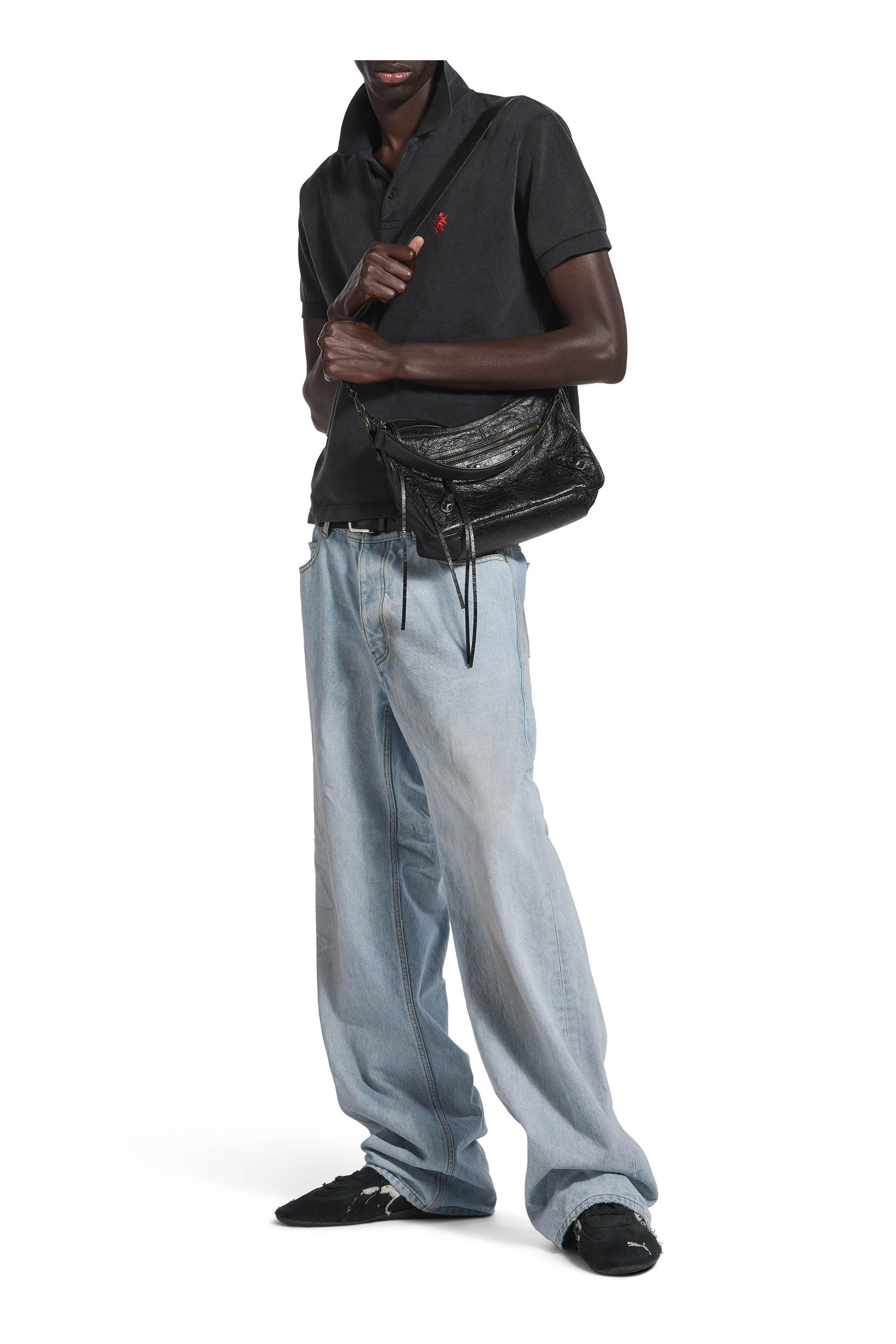 Balenciaga - Small Le City Moto Black Leather Shoulder Bag