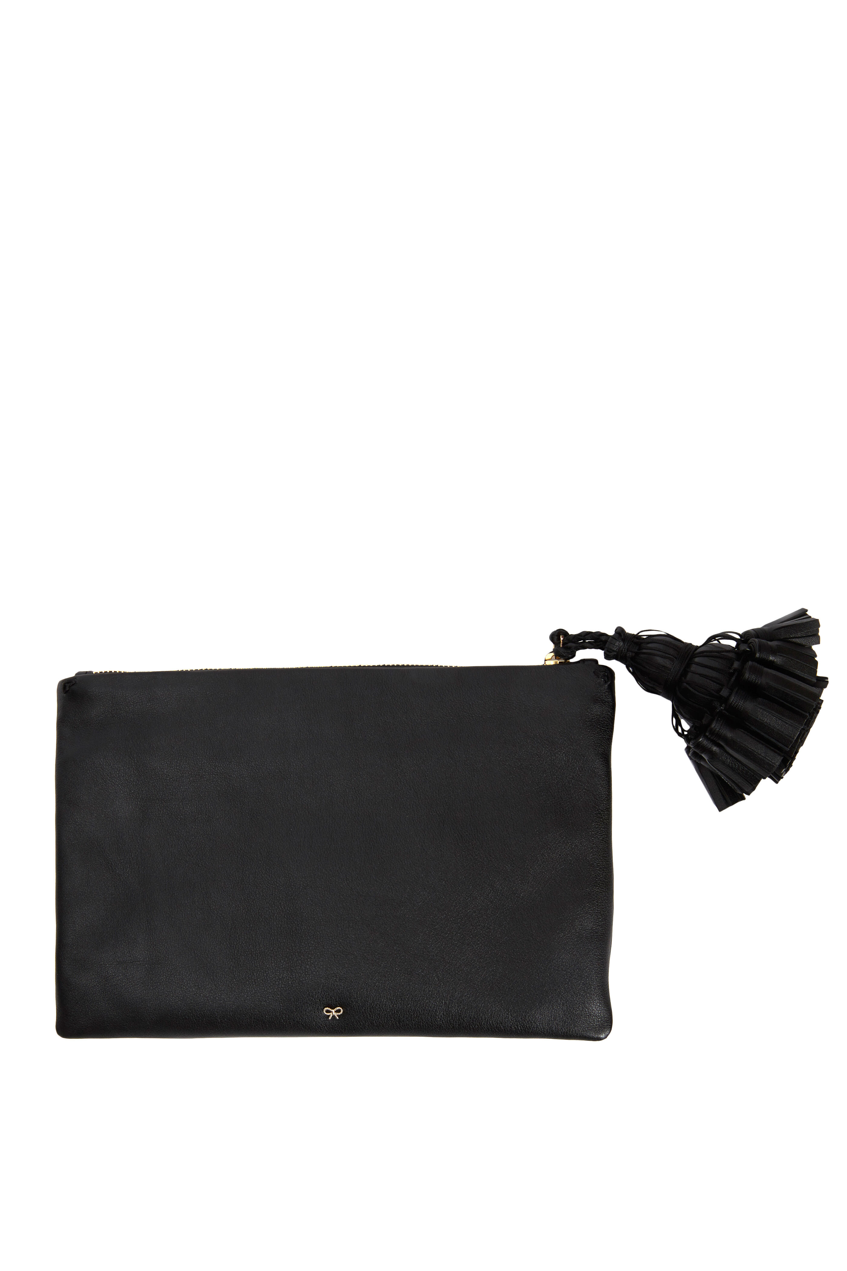 Anya Hindmarch Patent-leather Envelope Clutch in Black