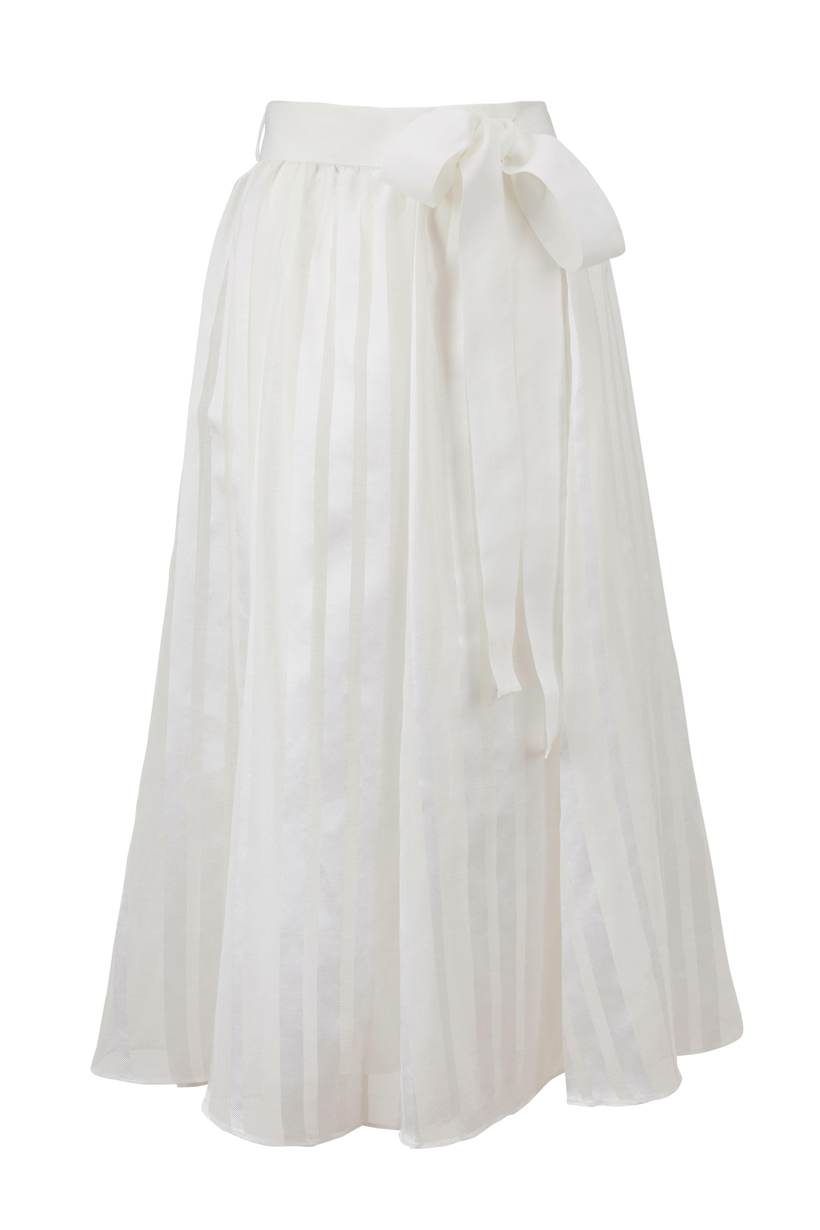 Zimmermann White Lovestruck Burnout Midi Skirt