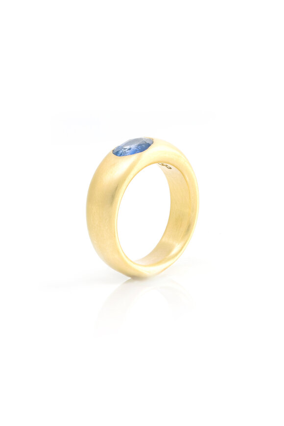 Jenna Blake 18k Yellow Gold Blue Sapphire Gypsy Band