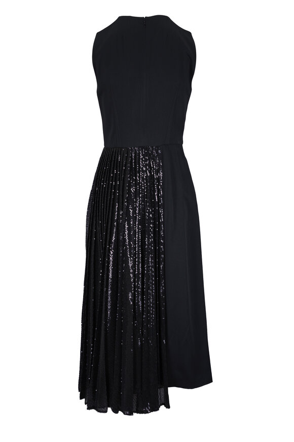 Michael Kors Collection Black Sequin Tulle & Satin Sheath Dress - view 4