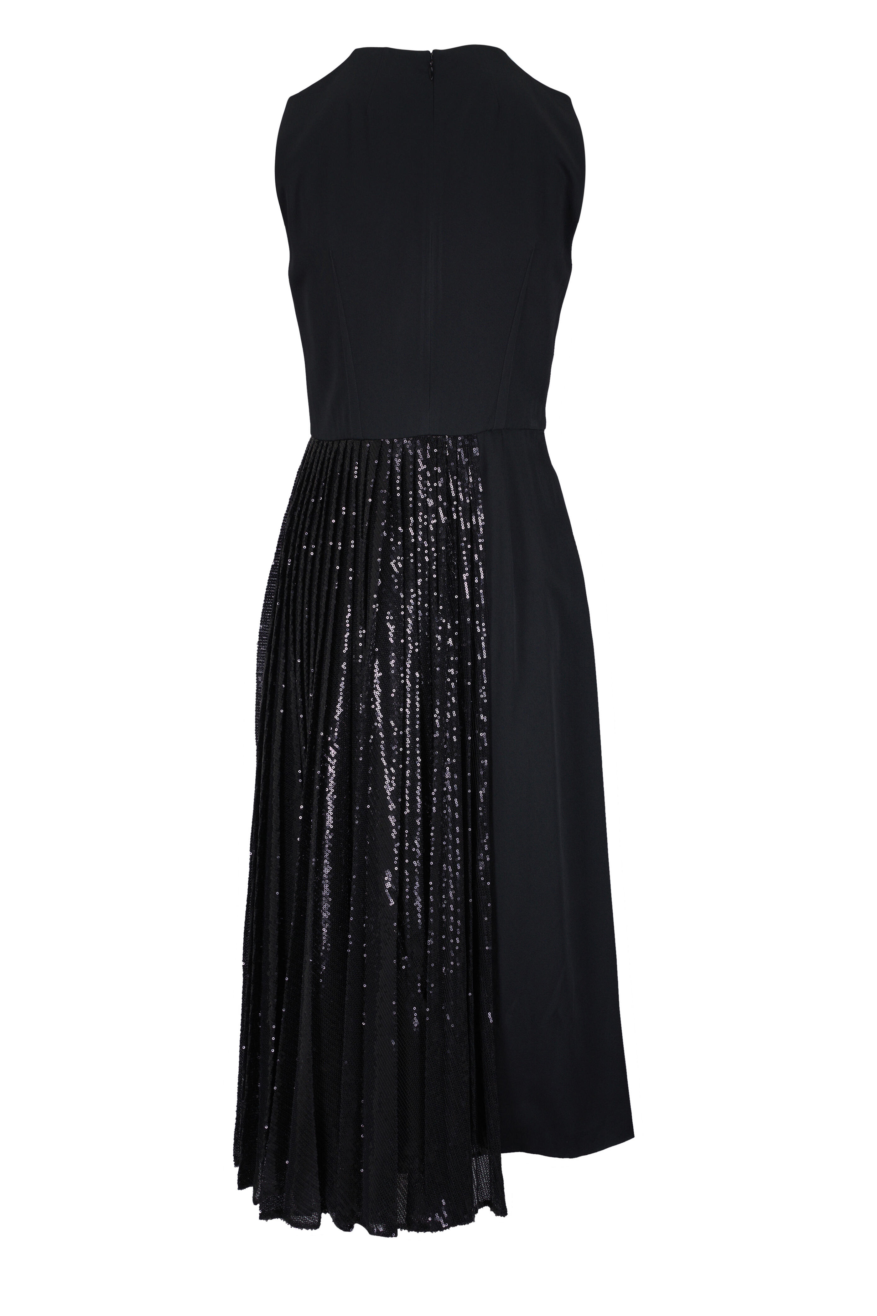 Michael Kors Collection - Black Sequin Tulle & Satin Sheath Dress