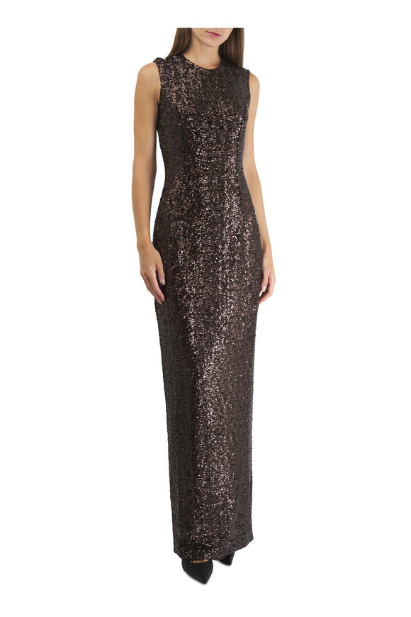 Michael Kors Collection - Chocolate Stretch Sequin Gown