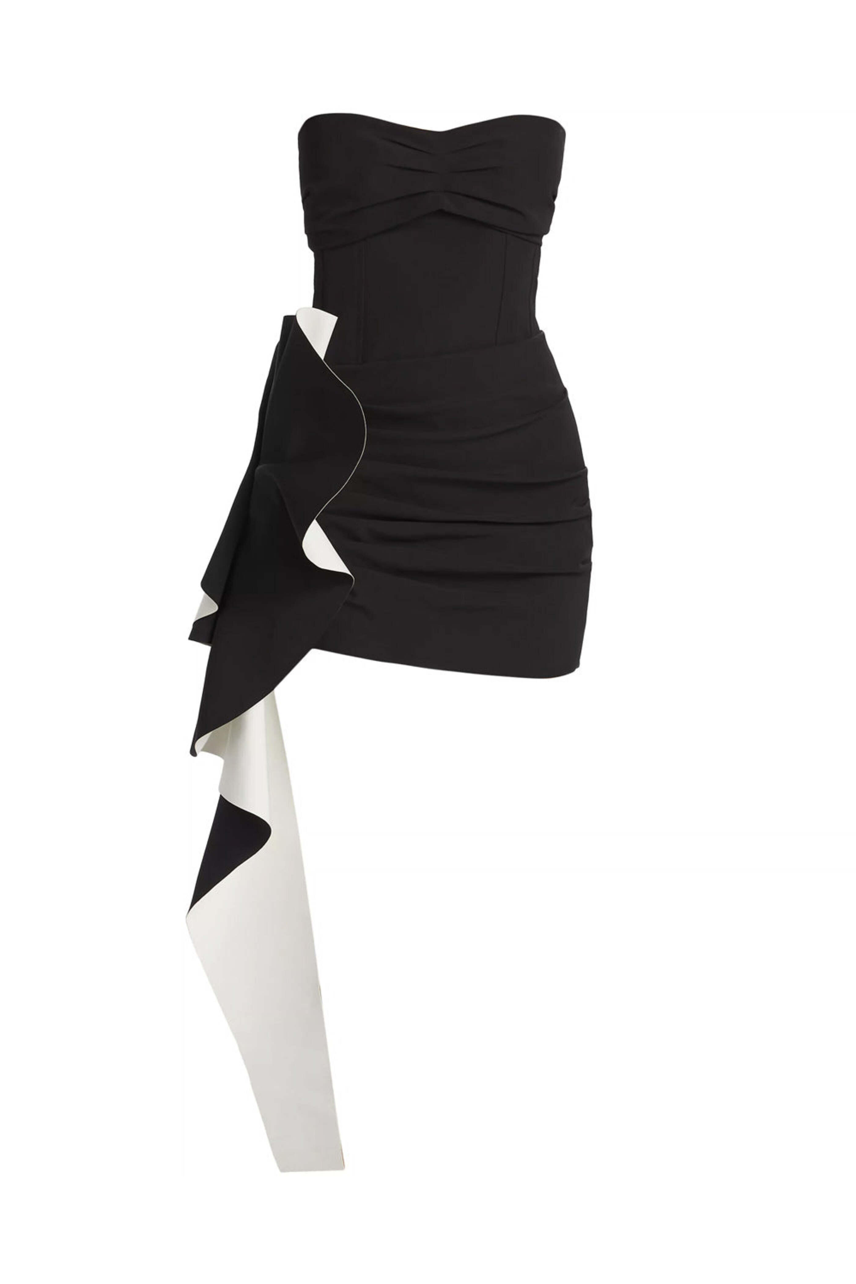 Simkhai - Black Multi Adina Cascade Bustier Mini Dress