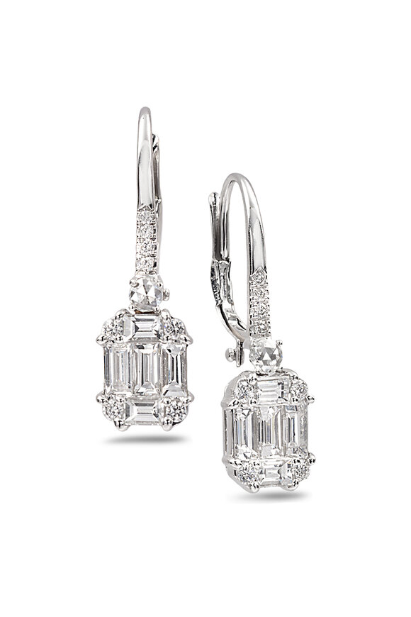 Nam Cho 18-Karat Diamond Cluster Drop Earrings