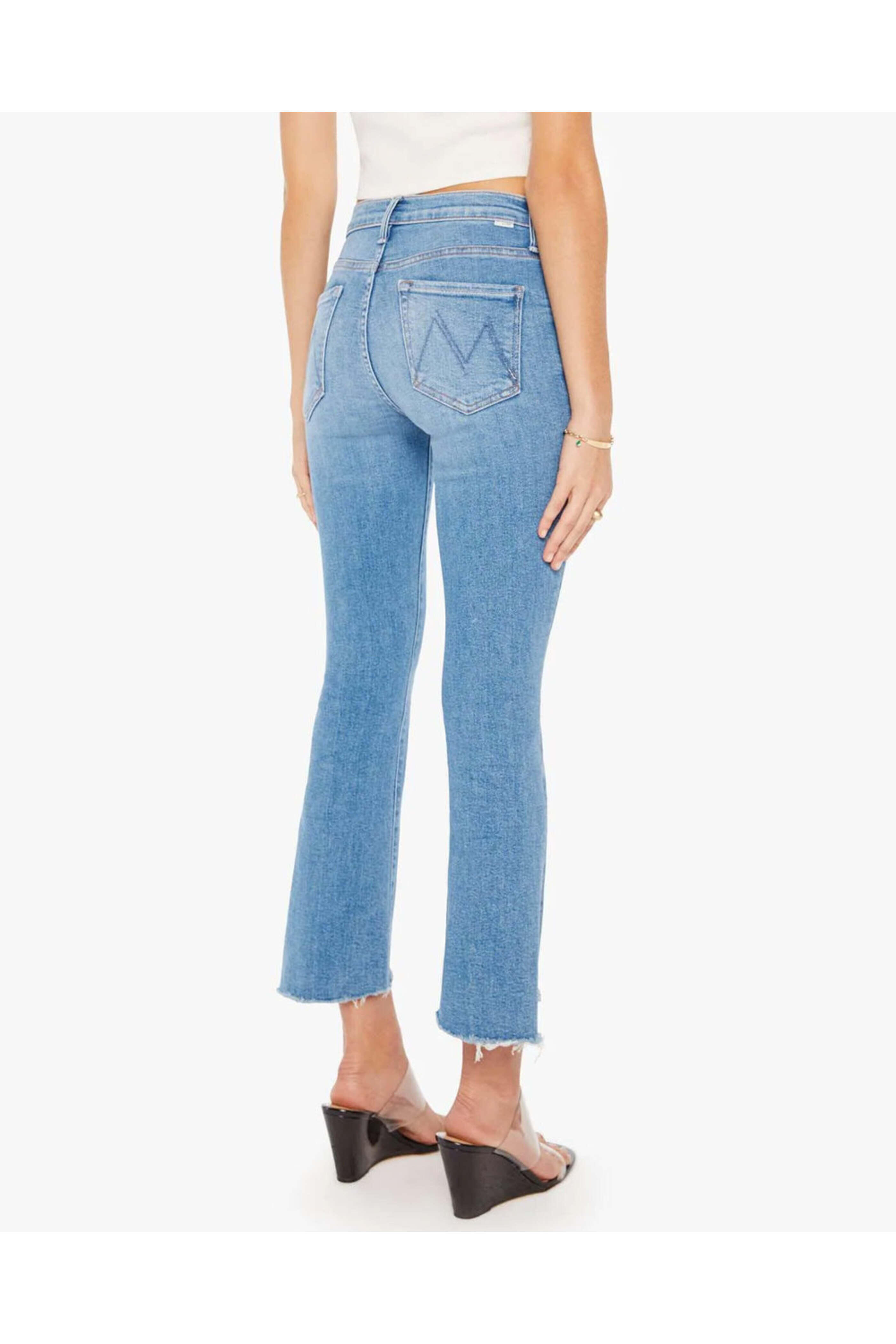 Mother - The Insider Crop Step Fray Jean in Out Of The Blue