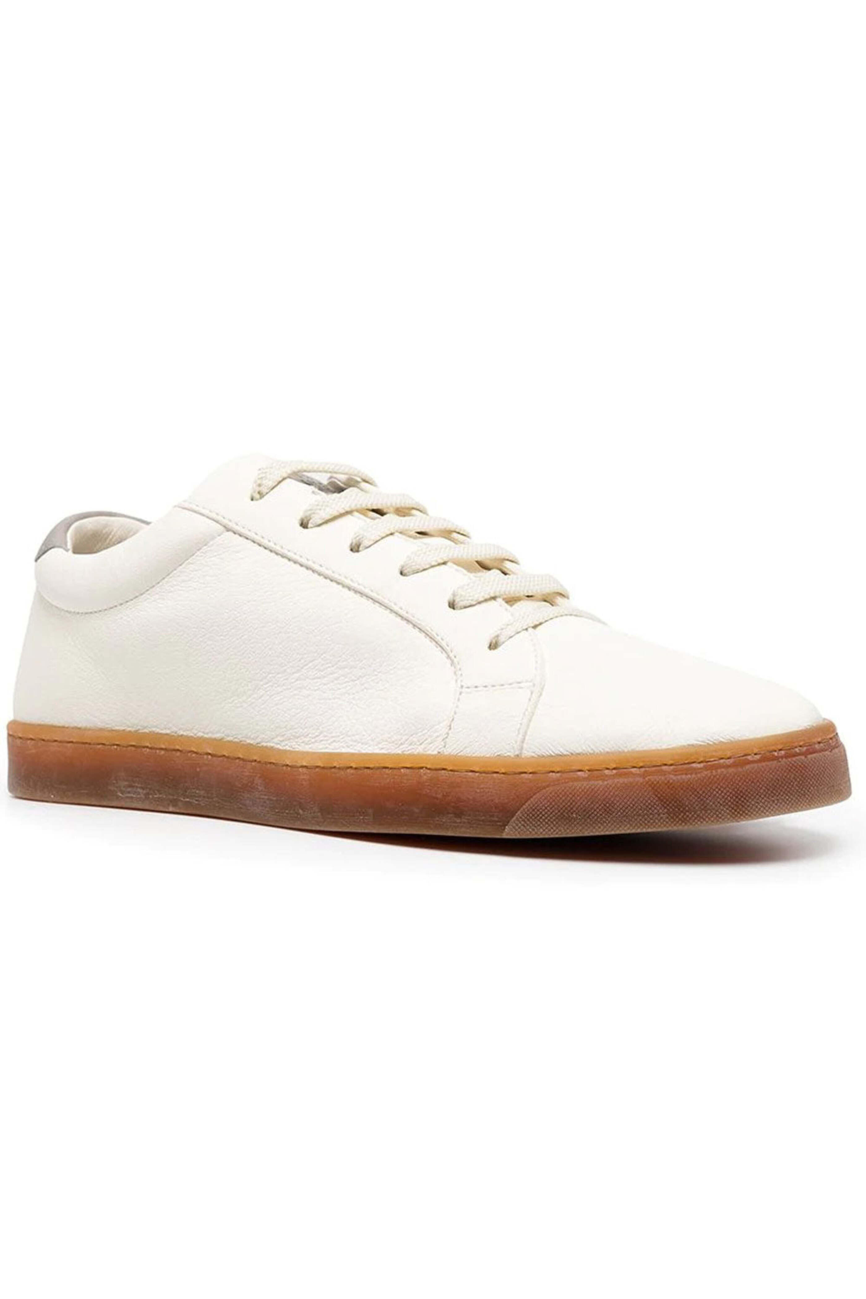 ◎美品「BRUNELLO CUCINELLI」DD72763 36 イタリア製 Brunello Cucinelli - White Leather Low Top Deconstructed Sneaker