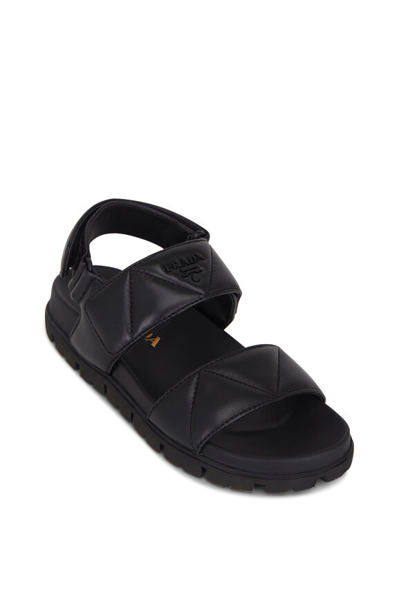 Prada - Black Quilted Leather Sport Sandal