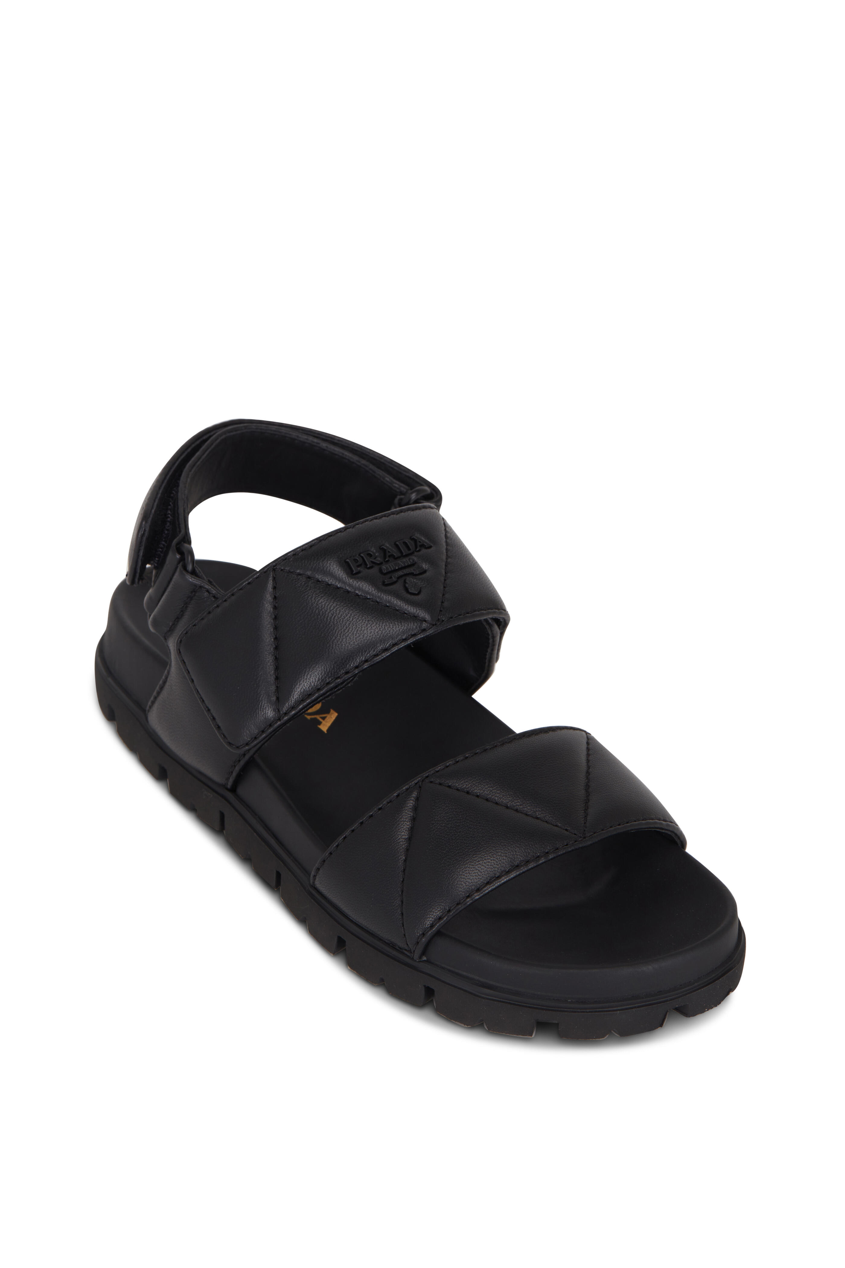 Intensiv mus eller rotte granske Prada - Black Quilted Leather Sport Sandal | Mitchell Stores