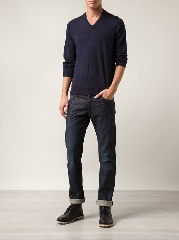 Brunello Cucinelli - Navy Blue Wool Blend Sweater