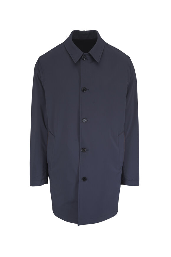 Maurizio Baldassari Volta Dark Navy Revisable Raincoat - view 3