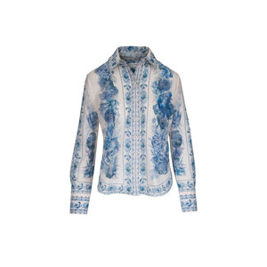 Zimmermann - Wanderlust Blue Toile Button Up Shirt