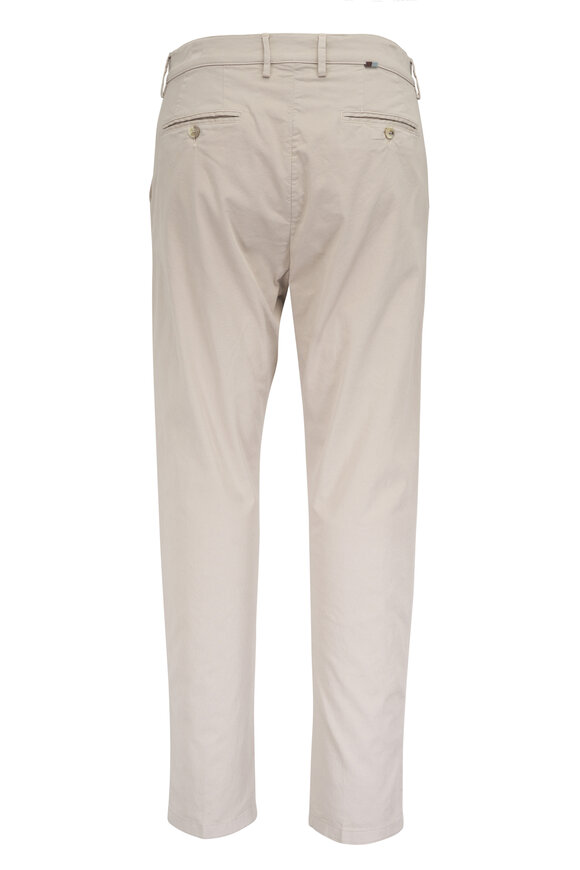 Canali Tan Stretch Cotton Twill Flat Front Pant - view 6