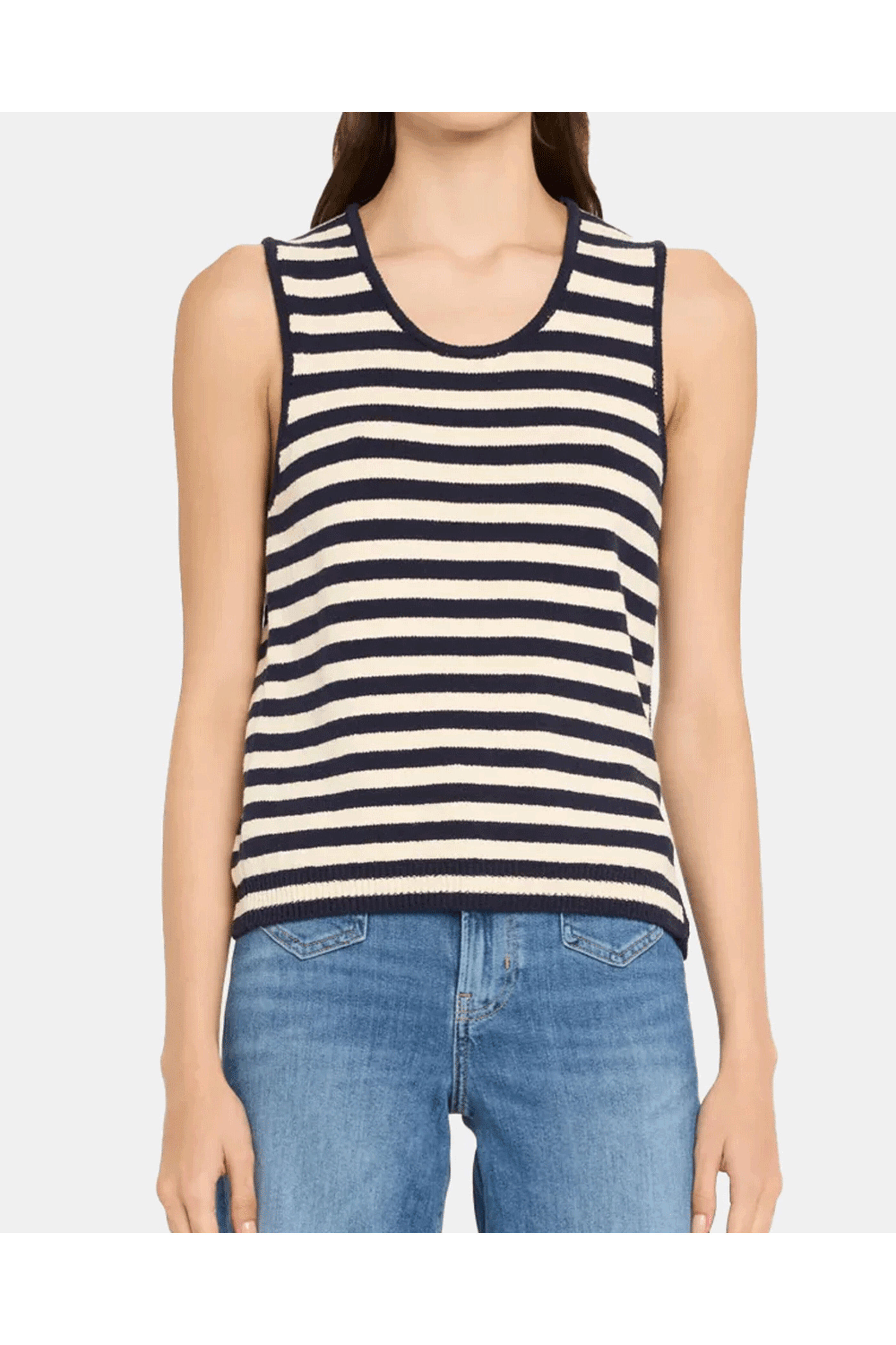 Frame - Mariner Sweater Tank in Navy Multicolor