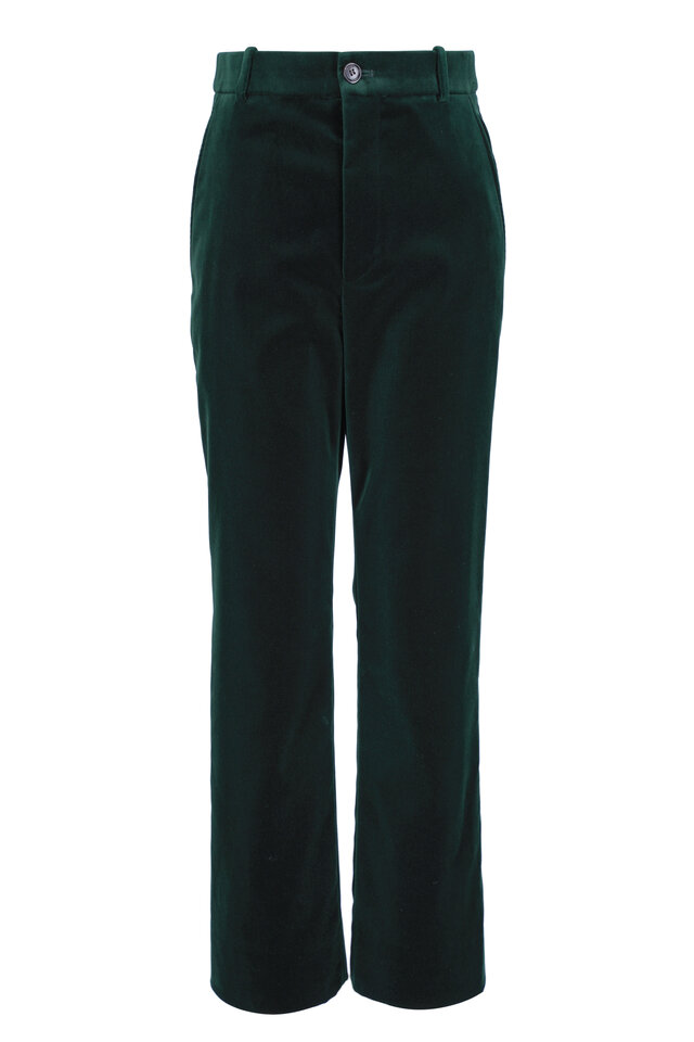 【送料&関税込】Saint Laurent Black Velvet Pant Saint Laurent - Black Velvet Wide Leg Pant | Mitchell Stores