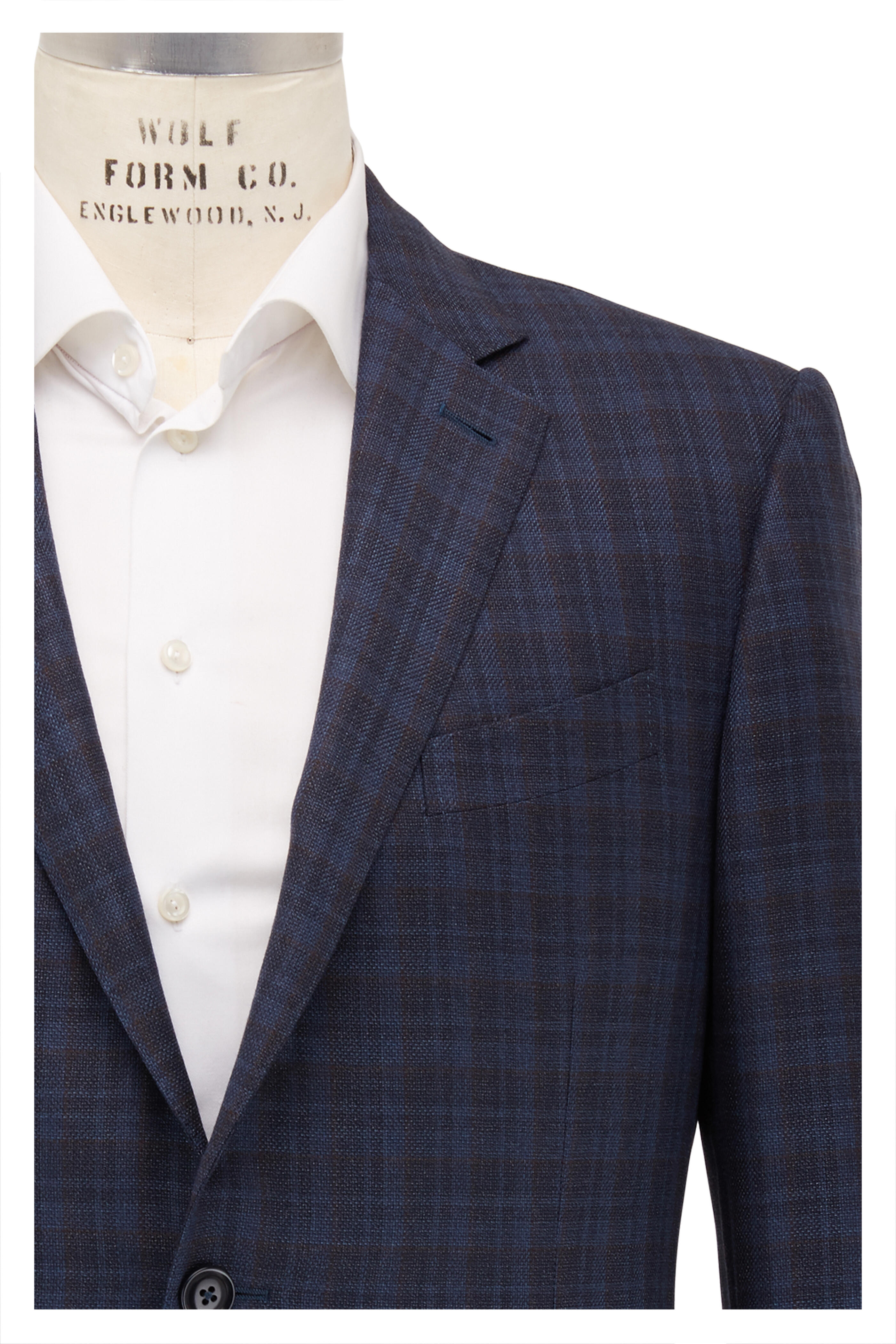 Zegna - Teal & Brown Glencheck Wool Sportcoat