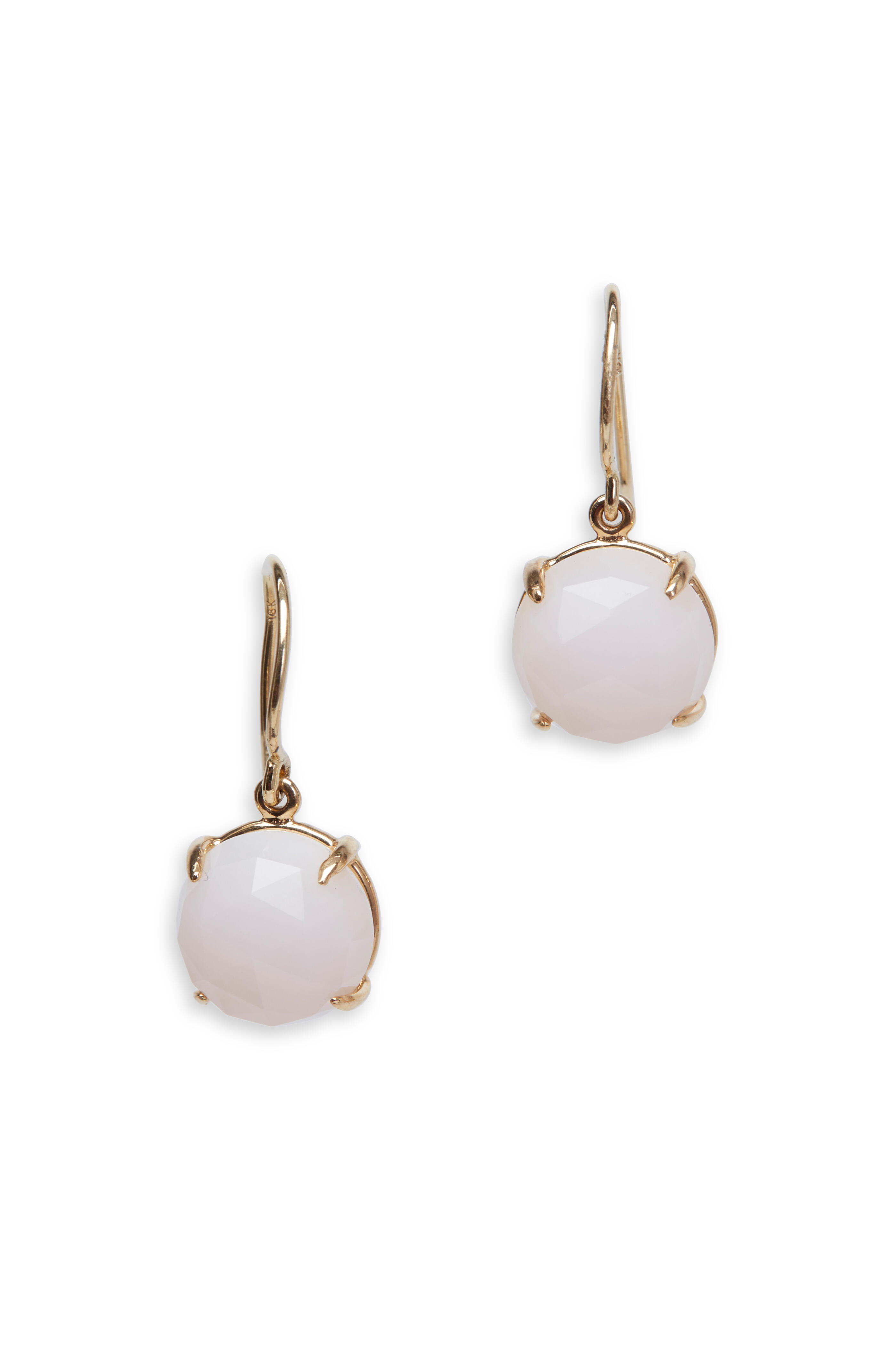 Emily & Ashley - Yellow Gold Pink Opal Drop Earrings