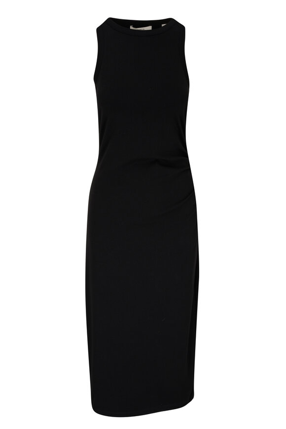 Vince - Black Side Drape Tank Dress