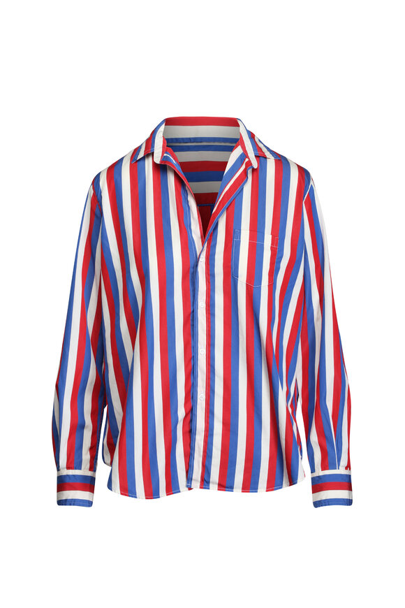 Frank & Eileen Eileen Blue & Red Stripe Relaxed Button Up Shirt - view 1