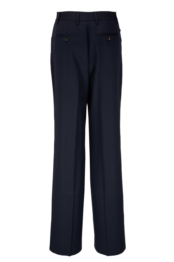 Kiton - Palazzo Navy Blue Wool Pant